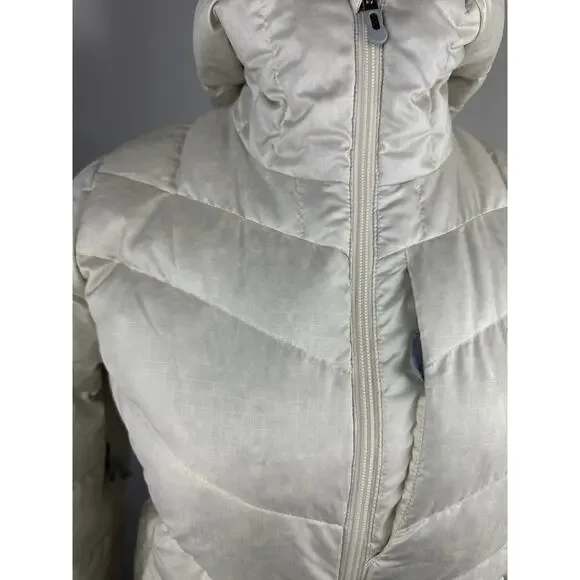 Patagonia Pipe Down Puffer Goose Insulated Coat Off White Women's Medium *Flawed - Picture 5 of 16